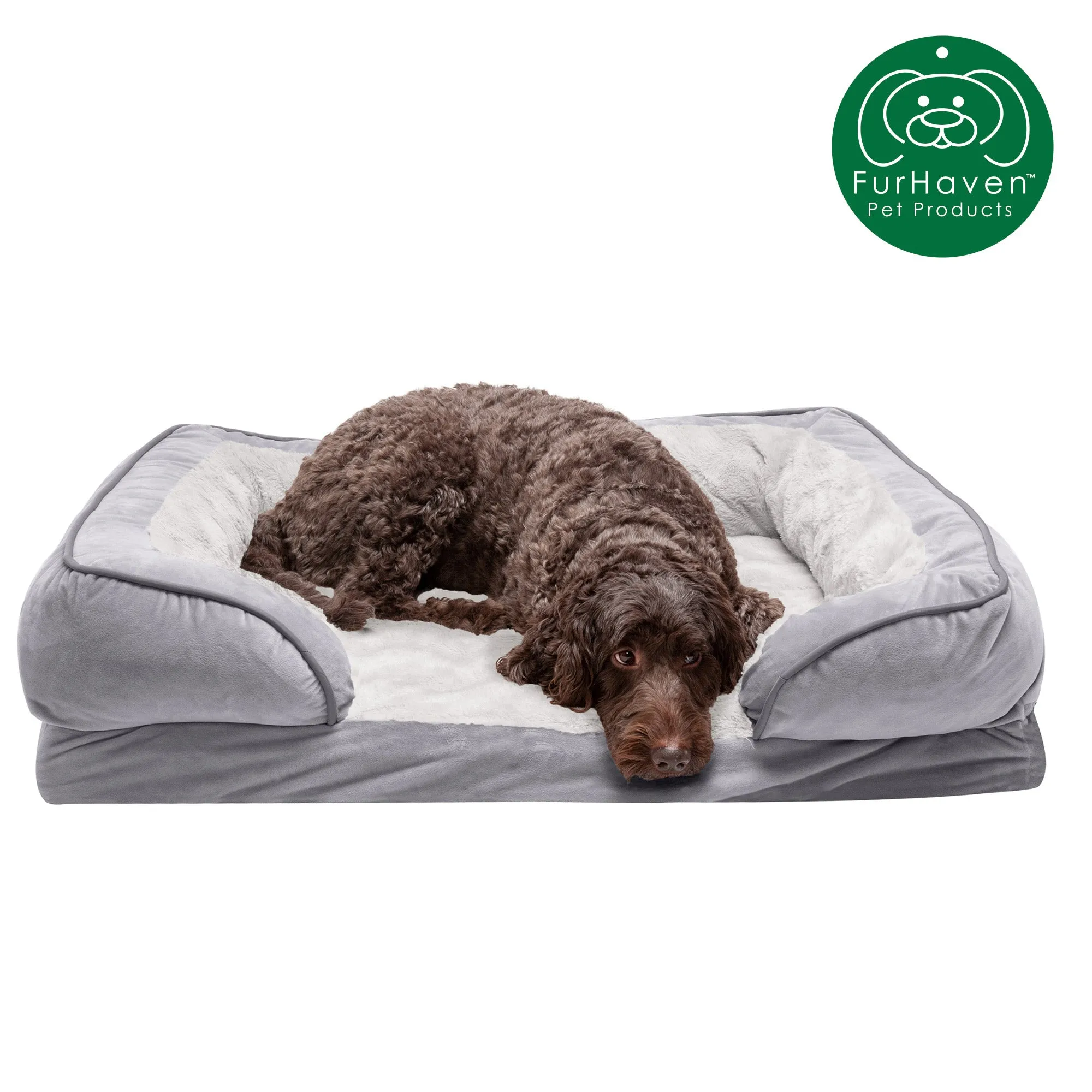 Velvet Waves Sofa-Style Couch Pet Bed