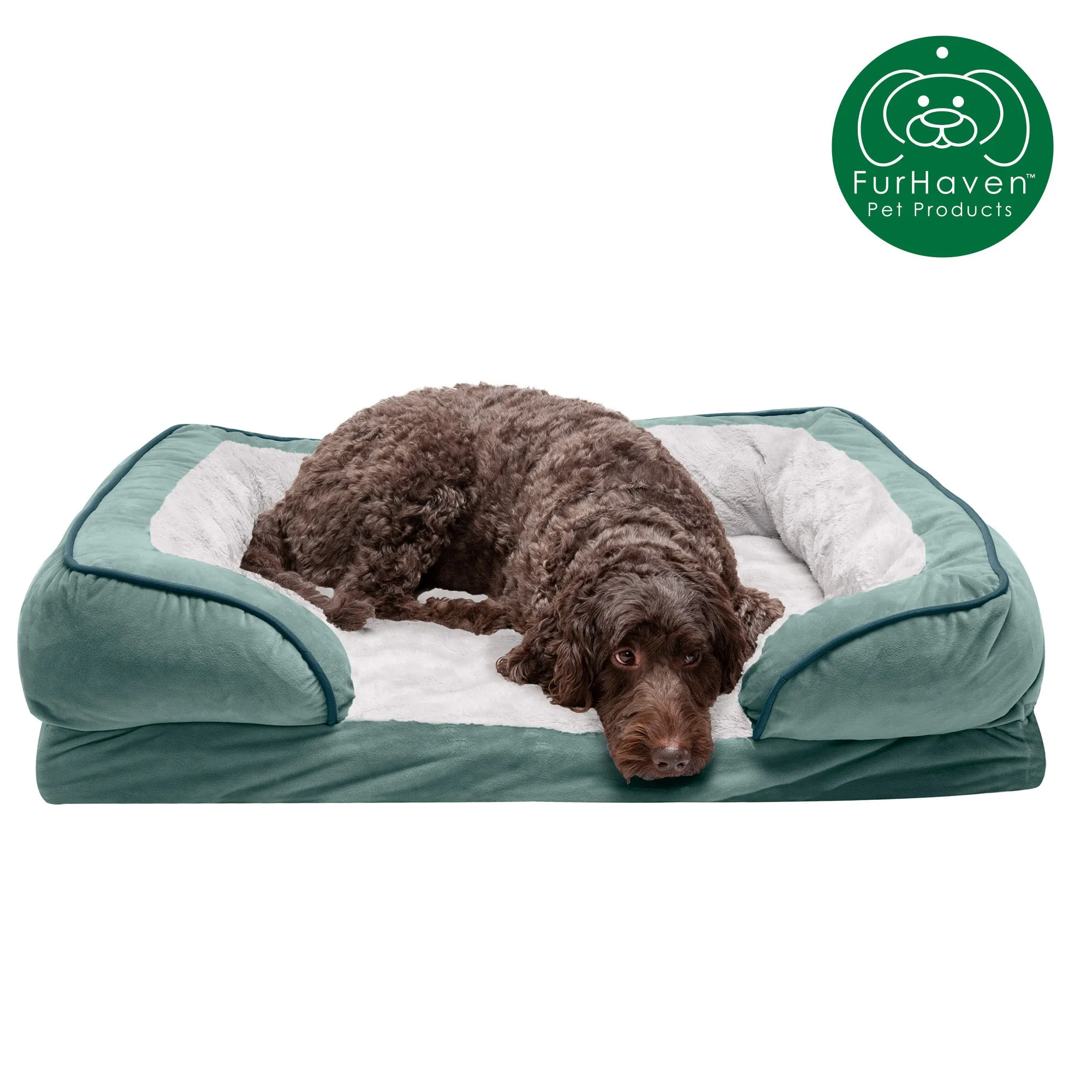 Velvet Waves Sofa-Style Couch Pet Bed