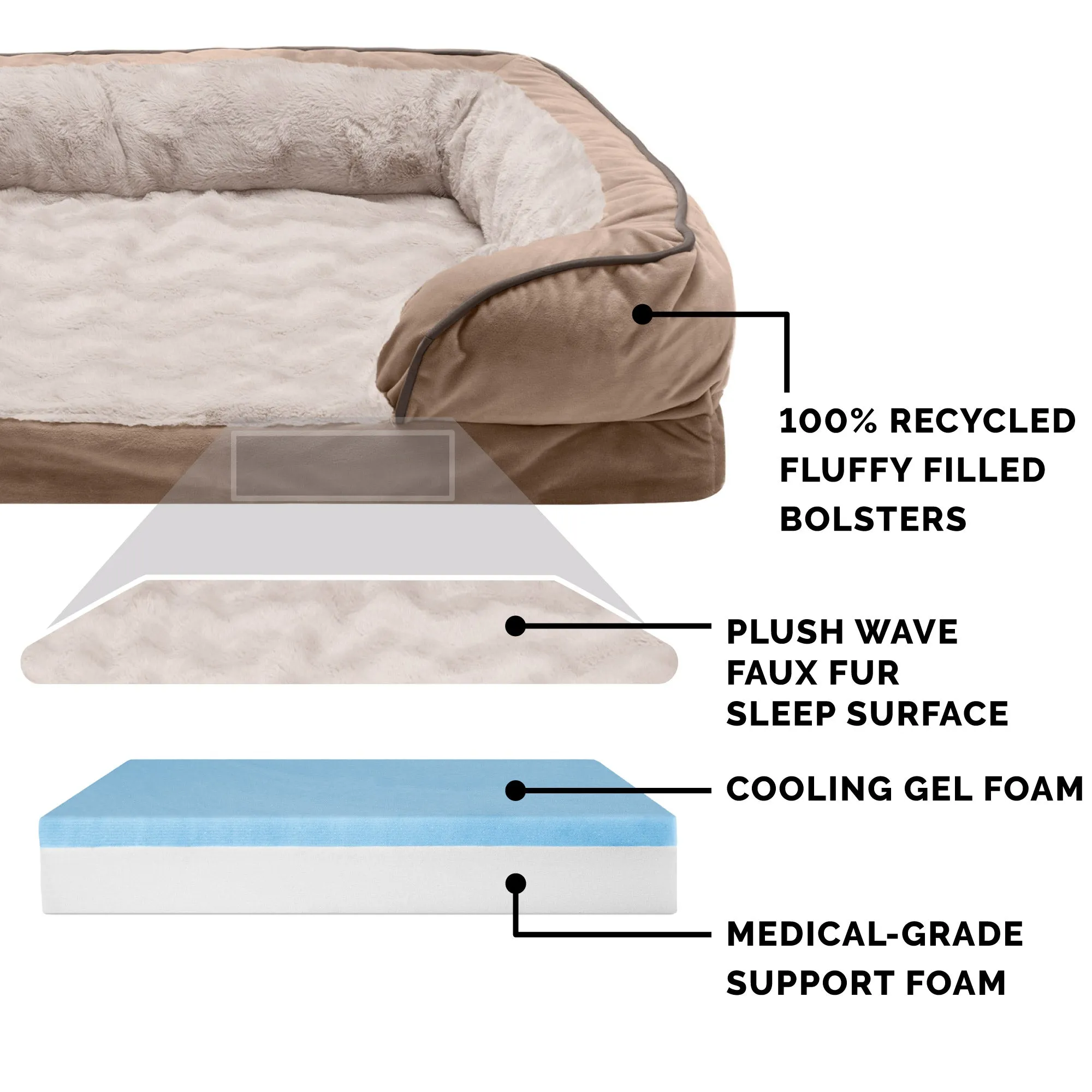 Velvet Waves Sofa-Style Couch Pet Bed