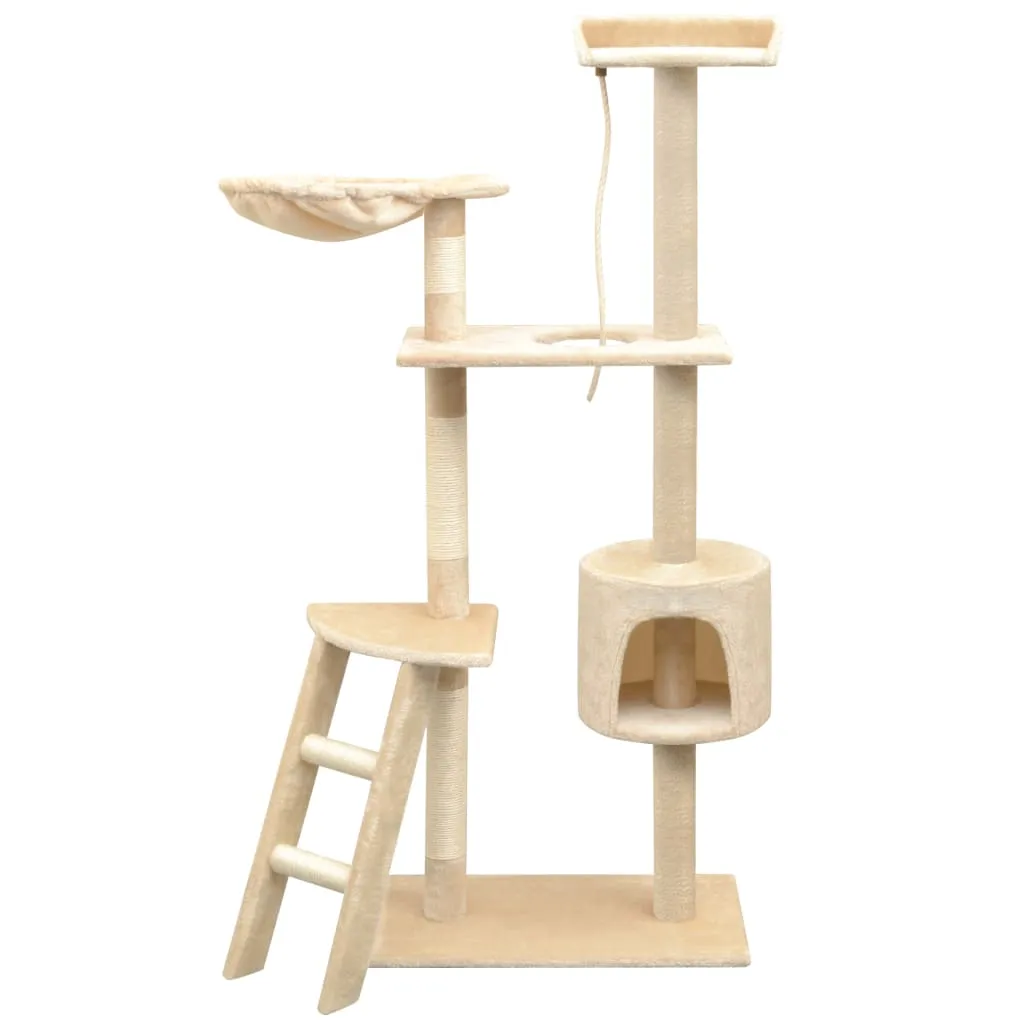 vidaXL Cat Tree with Sisal Scratching Posts 150 cm Beige