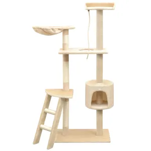 vidaXL Cat Tree with Sisal Scratching Posts 150 cm Beige