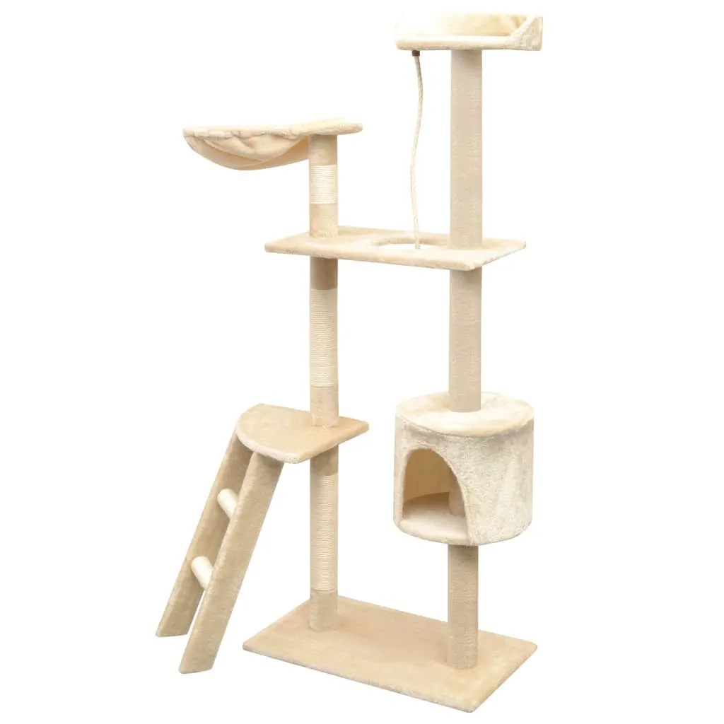 vidaXL Cat Tree with Sisal Scratching Posts 150 cm Beige
