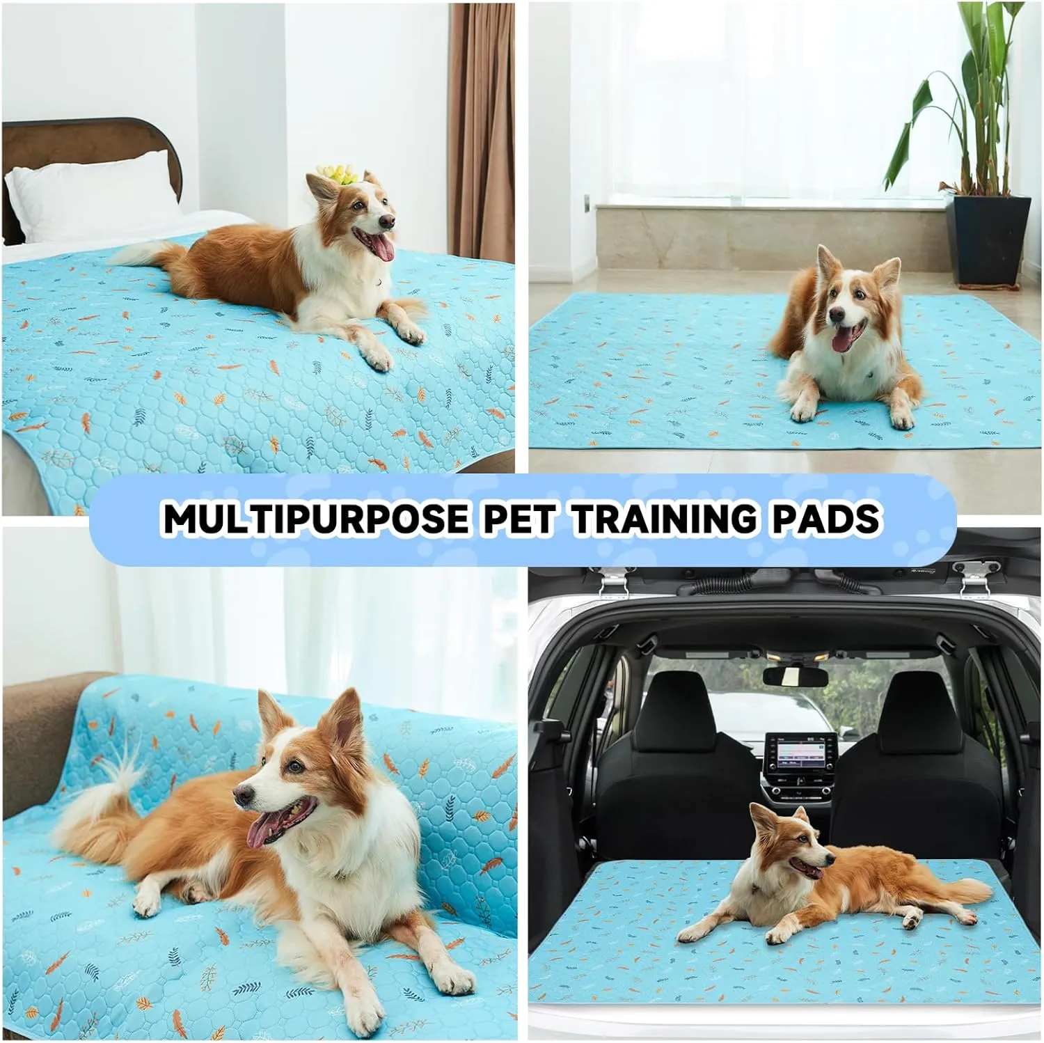 Washable Pee Pads for Dogs 36"x36", 2Pack Thick Heavy Absorbency Reusable Puppy Training Pads -100% Waterproof, Prevent Leakage Non-Slip, Pet Training Pads for Dog Playpen, Crate, Whelping Box