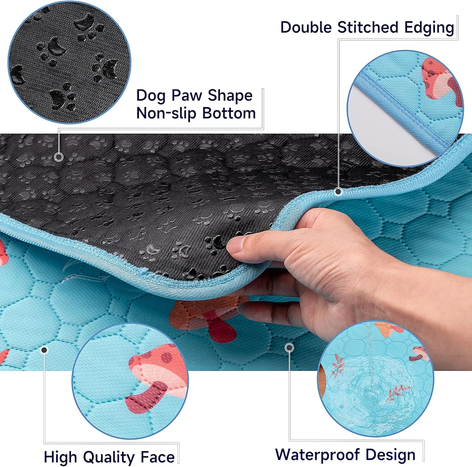 Washable Pee Pads for Dogs 36"x36", 2Pack Thick Heavy Absorbency Reusable Puppy Training Pads -100% Waterproof, Prevent Leakage Non-Slip, Pet Training Pads for Dog Playpen, Crate, Whelping Box