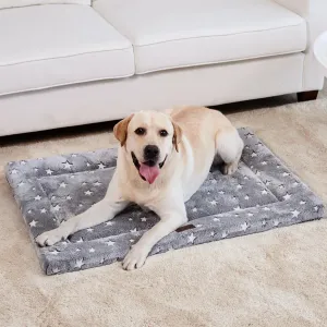 WESTERN HOME Dog Bed for Crate, High Resilience Foam Dog Crate Mat Kennel Pad with Soft Wavy Plush Comfortable Anti-Slip Washable Bed for Large Medium Small Dogs & Cats