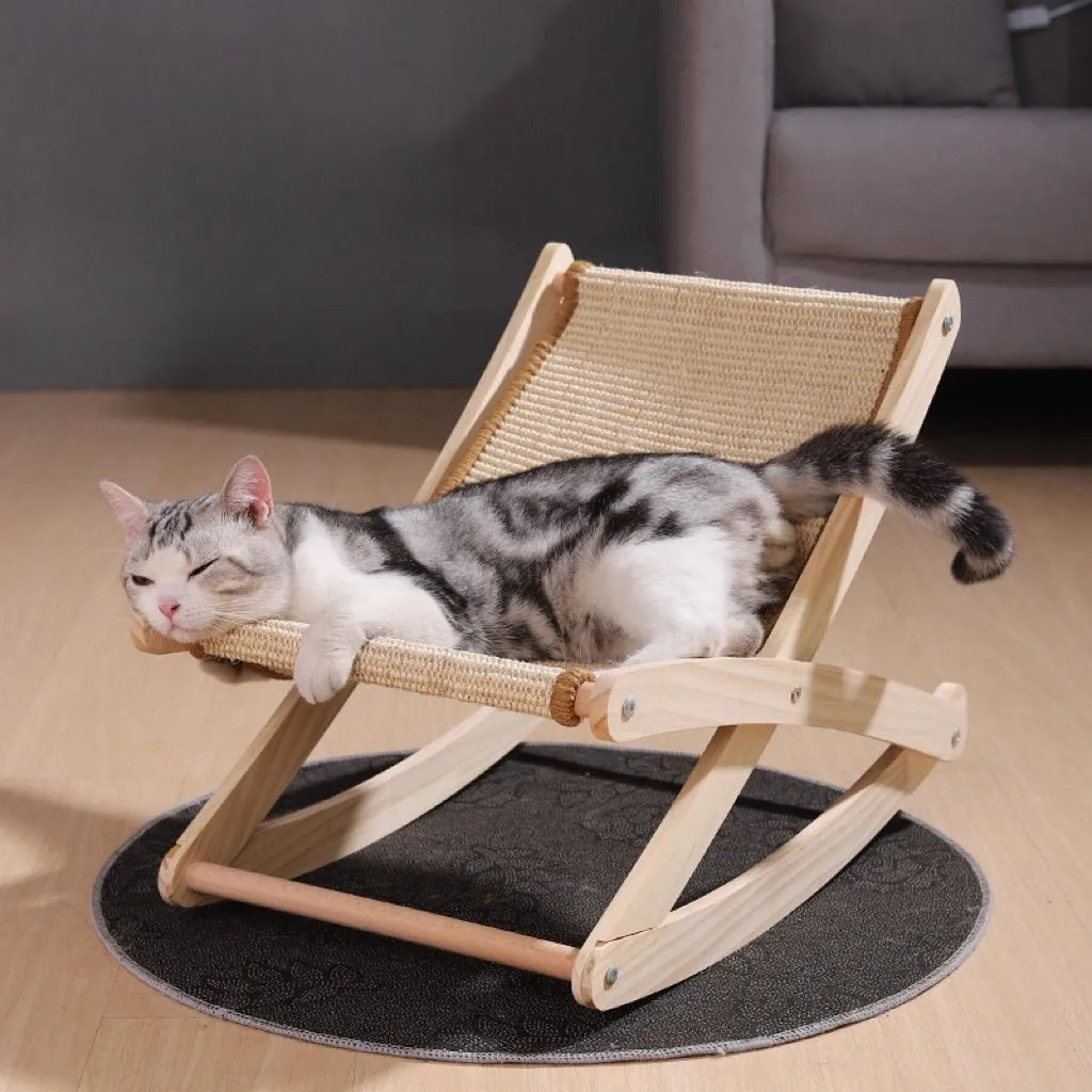Wooden Lounge Cat Scratcher Chair