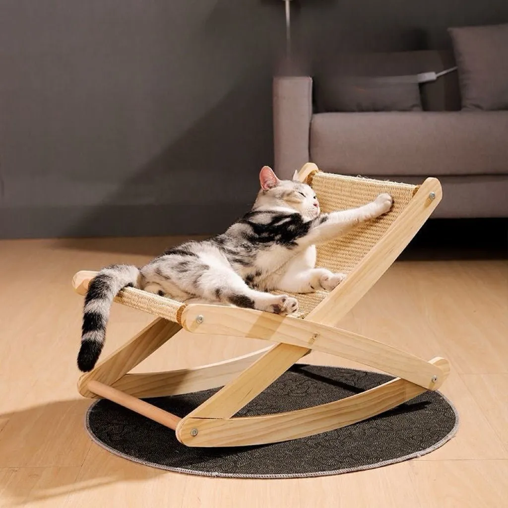 Wooden Lounge Cat Scratcher Chair