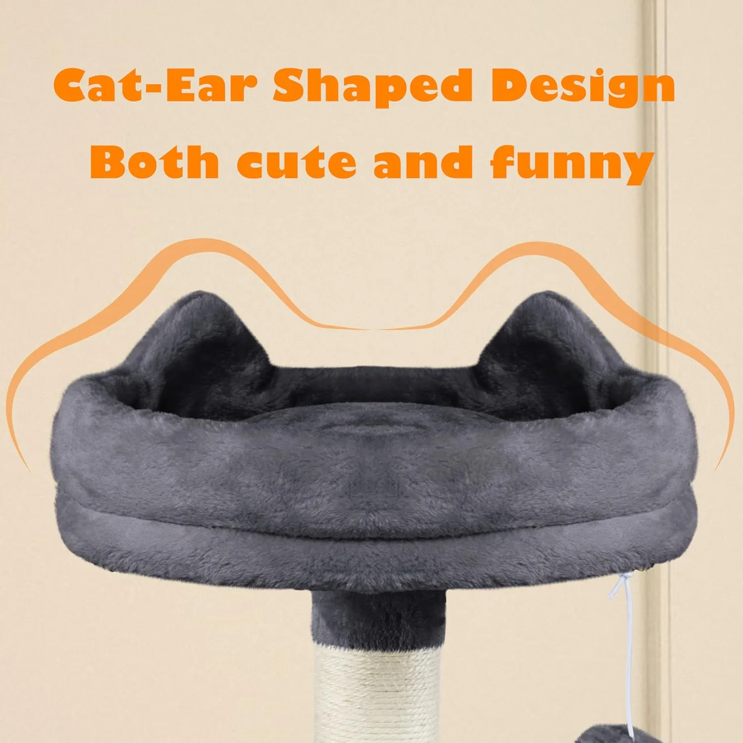Yaheetech 62.5inches Cat Tree Cat Tower Cat Condo with Platform & Hammock, Scratching Posts for Kittens Pet Play House with Plush Perch for Indoor Activity Relaxing, Dark Gray
